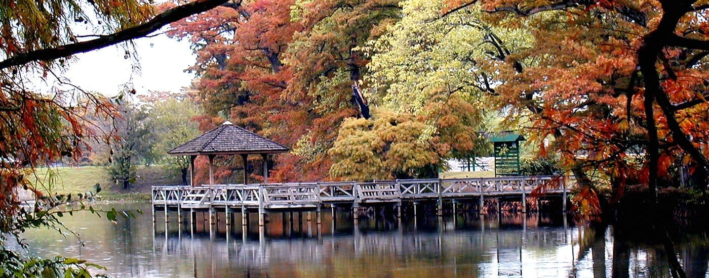 Bridge walkway and gazebo in Newport, Arkansas